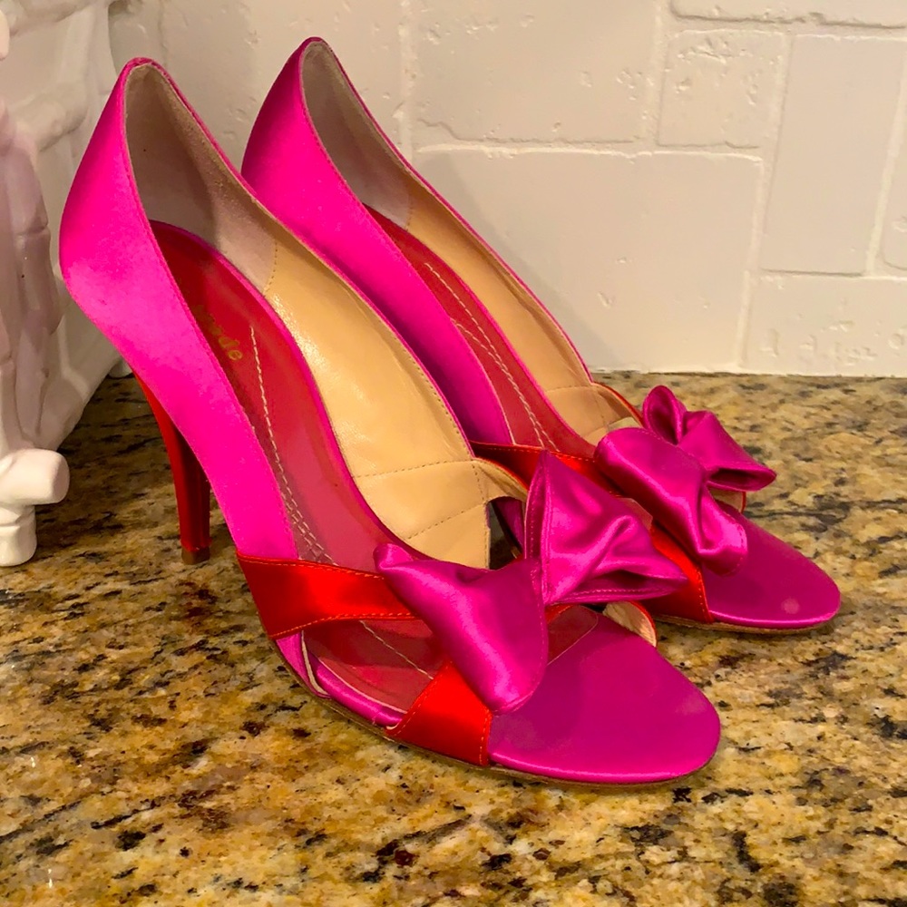 Kate Spade satin bow heels, excellent condition